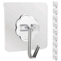 Transparent Self Adhesive Hooks 10 Pack Heavy Duty