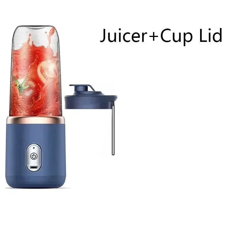 Blue Portable USB Blender Juicer Cup 400ml Travel Smoothie Mixer