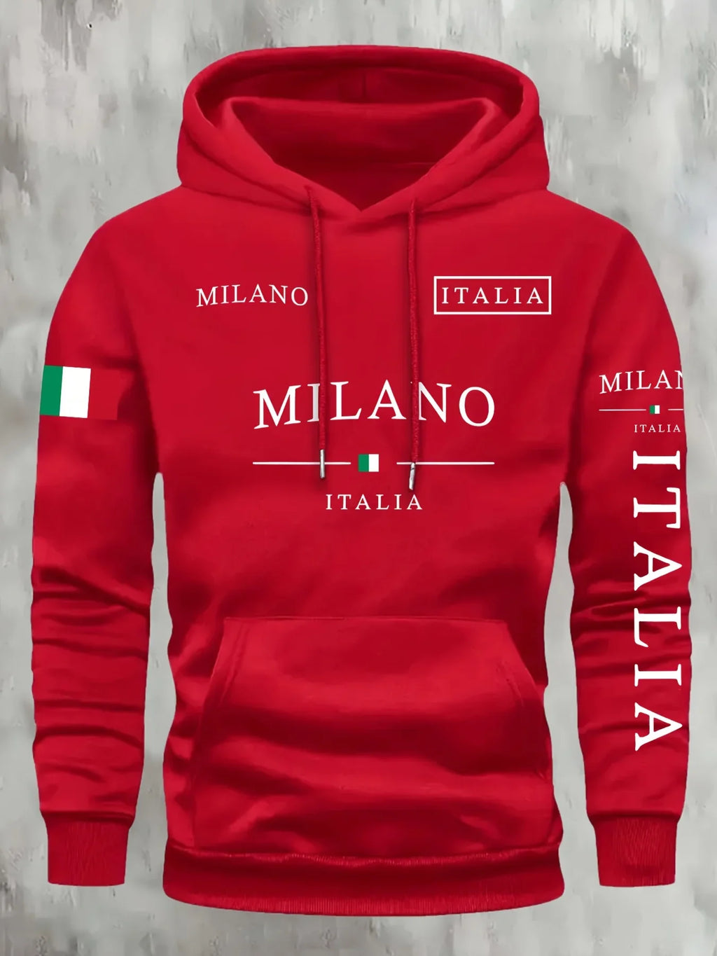 Milano Italia Letter Print Pullover Hoodie