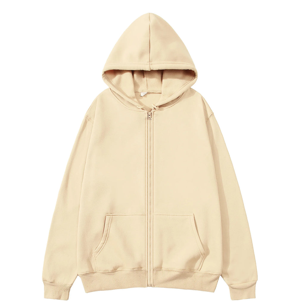 Warm Lamb Wool Zip-Up Hoodie Jacket