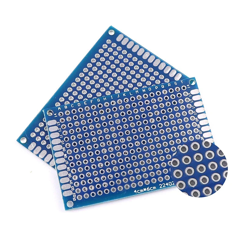 Blue Double-Sided PCB Prototype Board for DIY Soldering