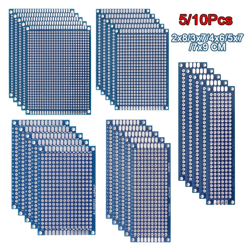 Blue Double-Sided PCB Prototype Board for DIY Soldering