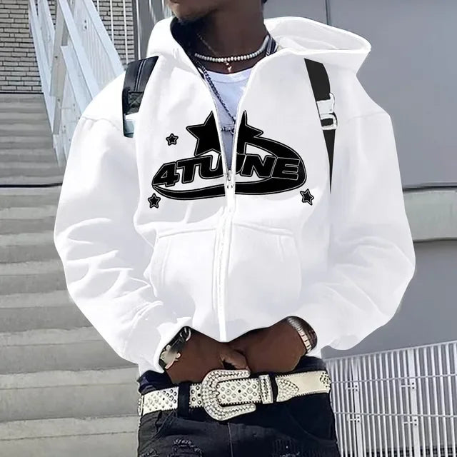 4TUNE Star Graphic Zip-Up Hoodie