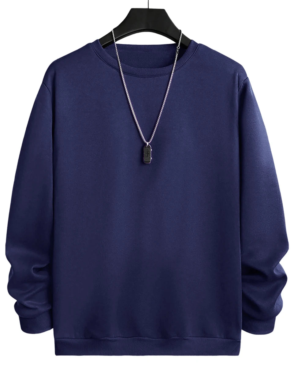 Solid Color Pullover Sweatshirt