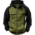 Men's Patchwork Multi-Pocket Zip Hoodie