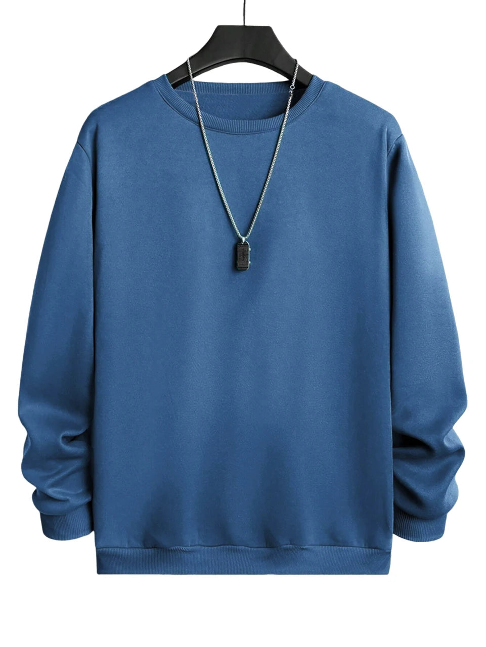 Solid Color Pullover Sweatshirt