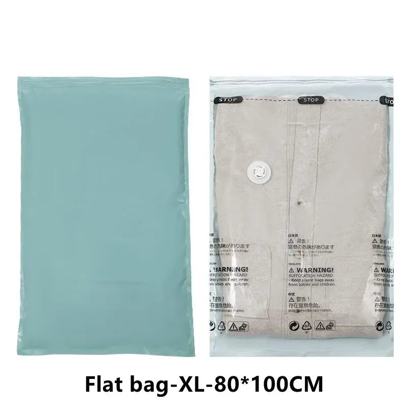 Vacuum Storage Bag No Pump Reusable Compression Bag