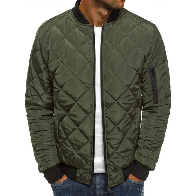 Men's Quilted Baseball-Collar Flight Jacket