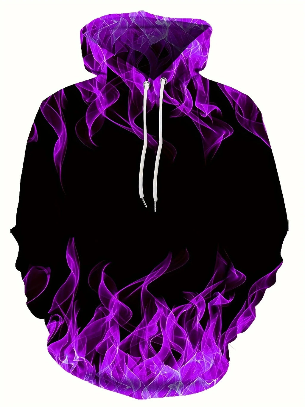 Green Flame 3D Print Pullover Hoodie