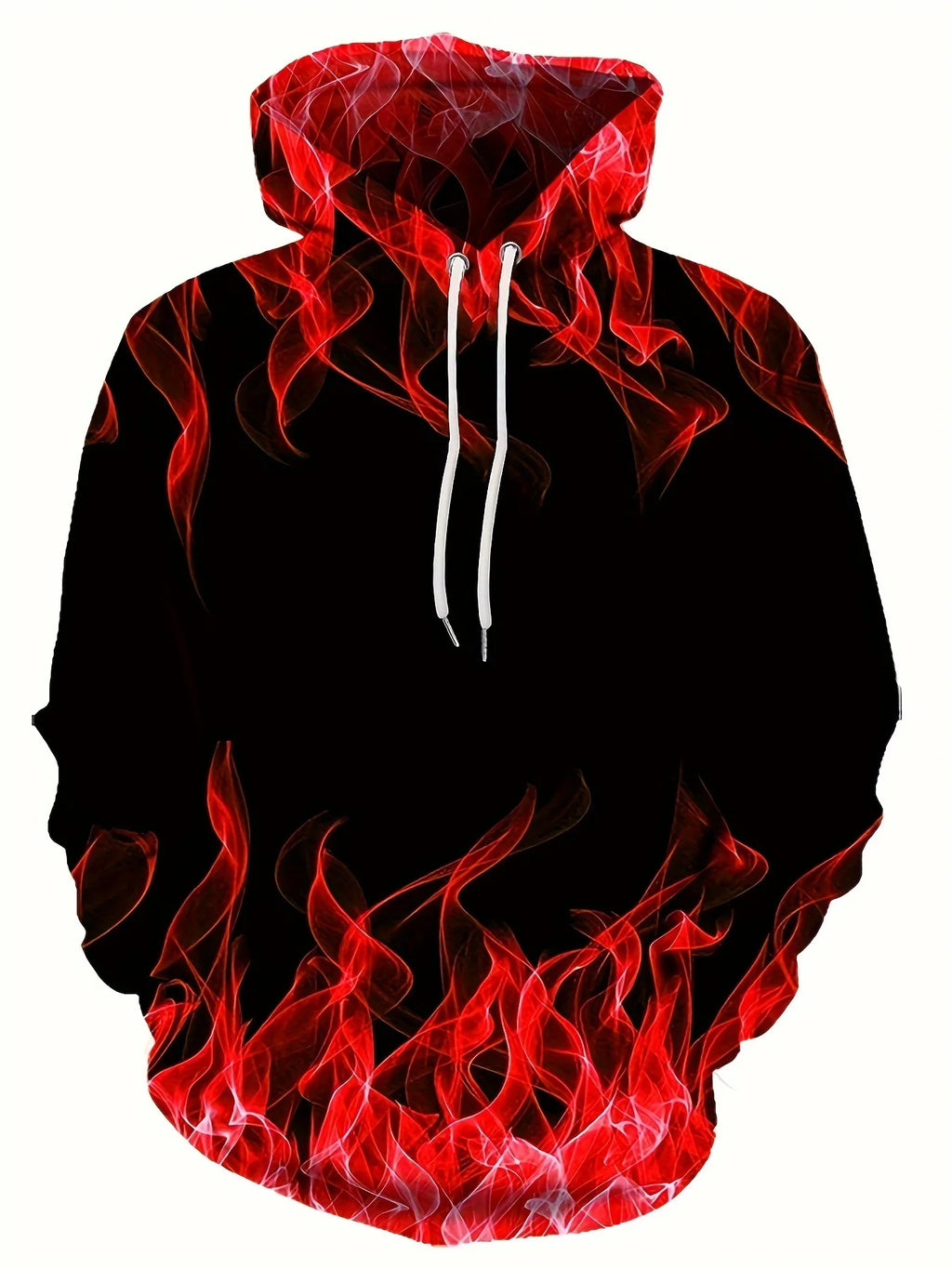 Green Flame 3D Print Pullover Hoodie