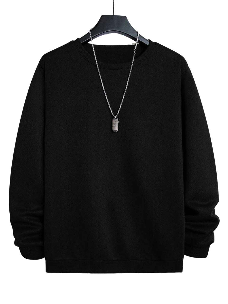 Solid Color Pullover Sweatshirt