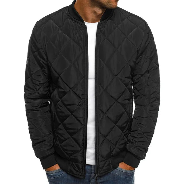 Men's Quilted Baseball-Collar Flight Jacket