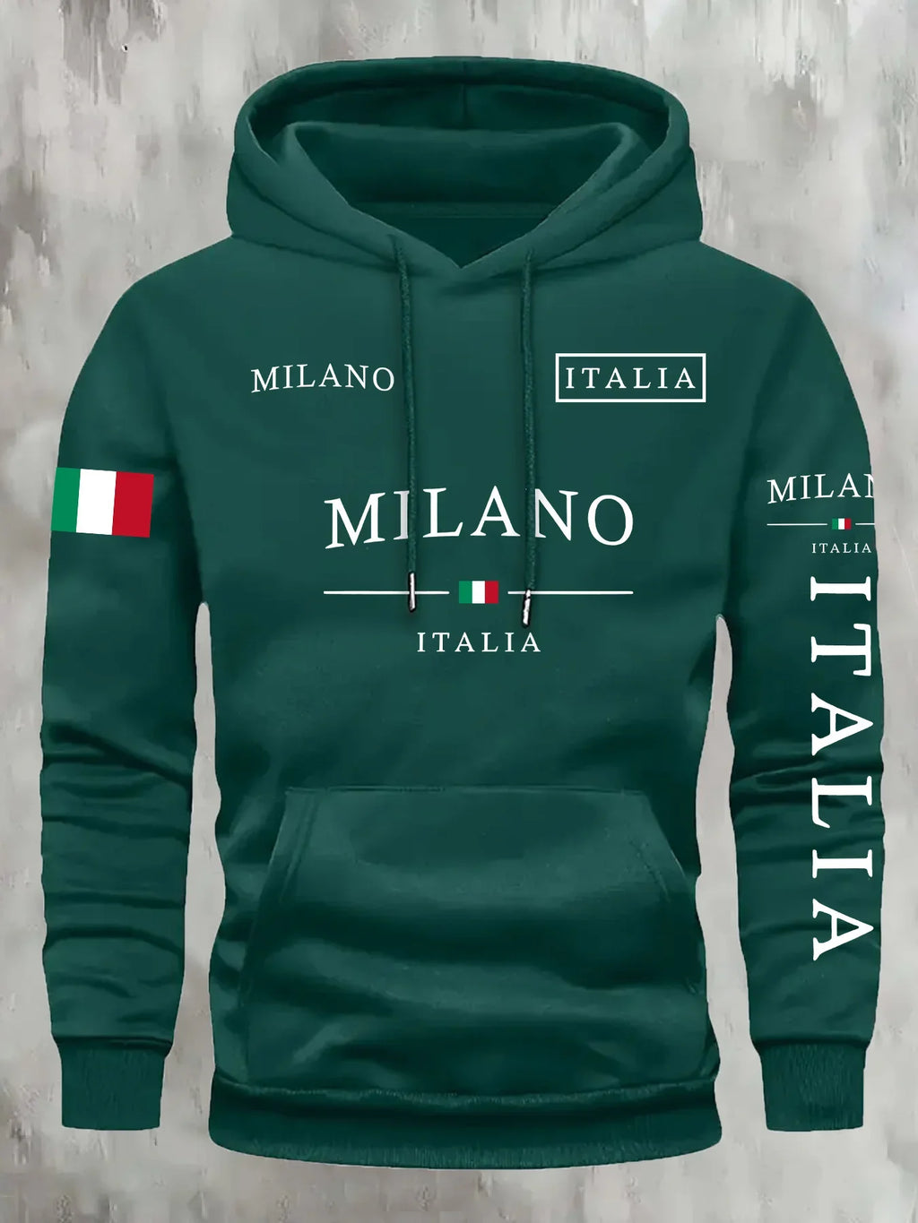 Milano Italia Letter Print Pullover Hoodie
