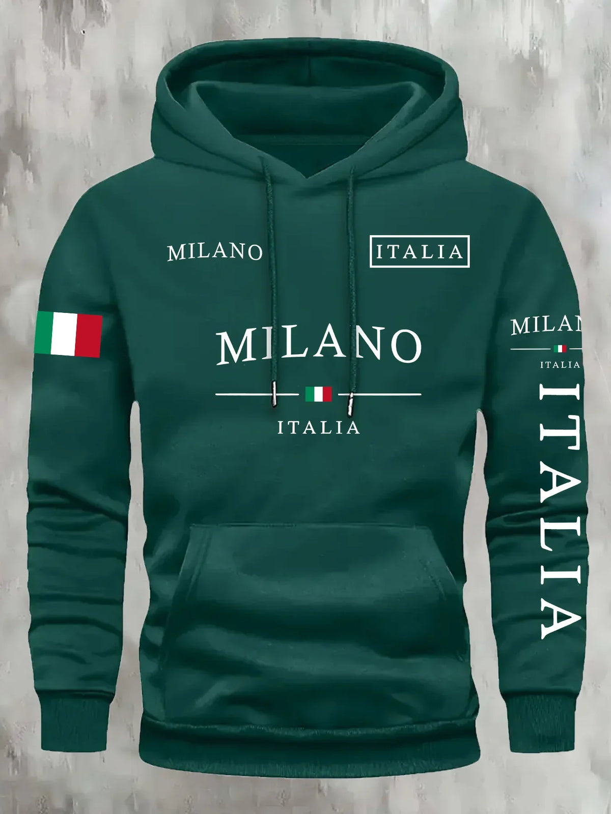 Milano Italia Letter Print Pullover Hoodie
