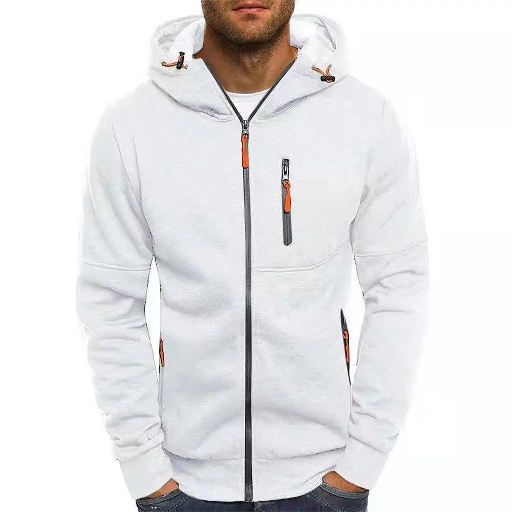 Men's Zip-Design Hooded Sweatshirt