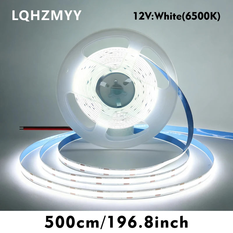 COB LED Strip Light 12V 5m Self-Adhesive - No Power Supply