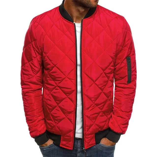 Men's Quilted Baseball-Collar Flight Jacket