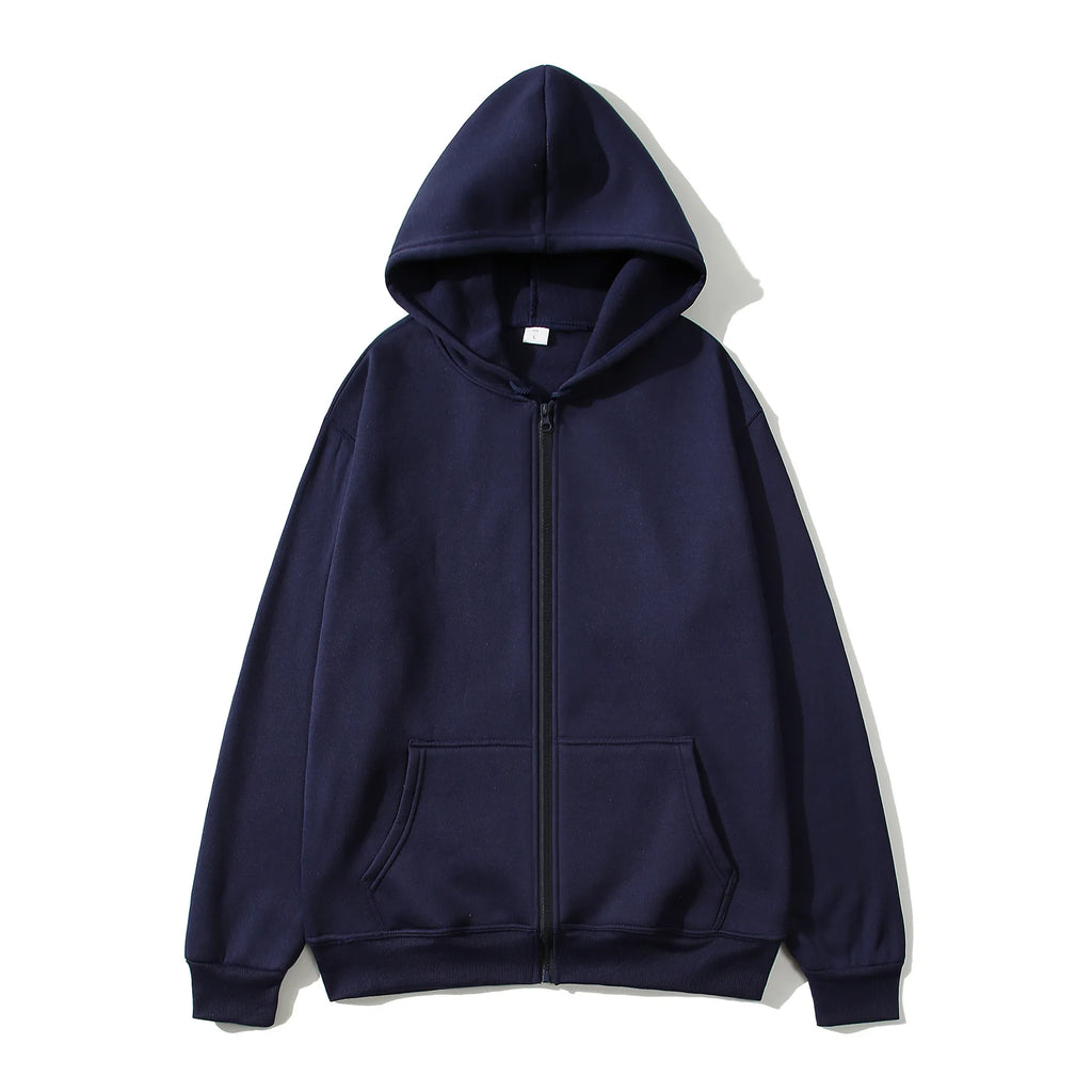 Warm Lamb Wool Zip-Up Hoodie Jacket