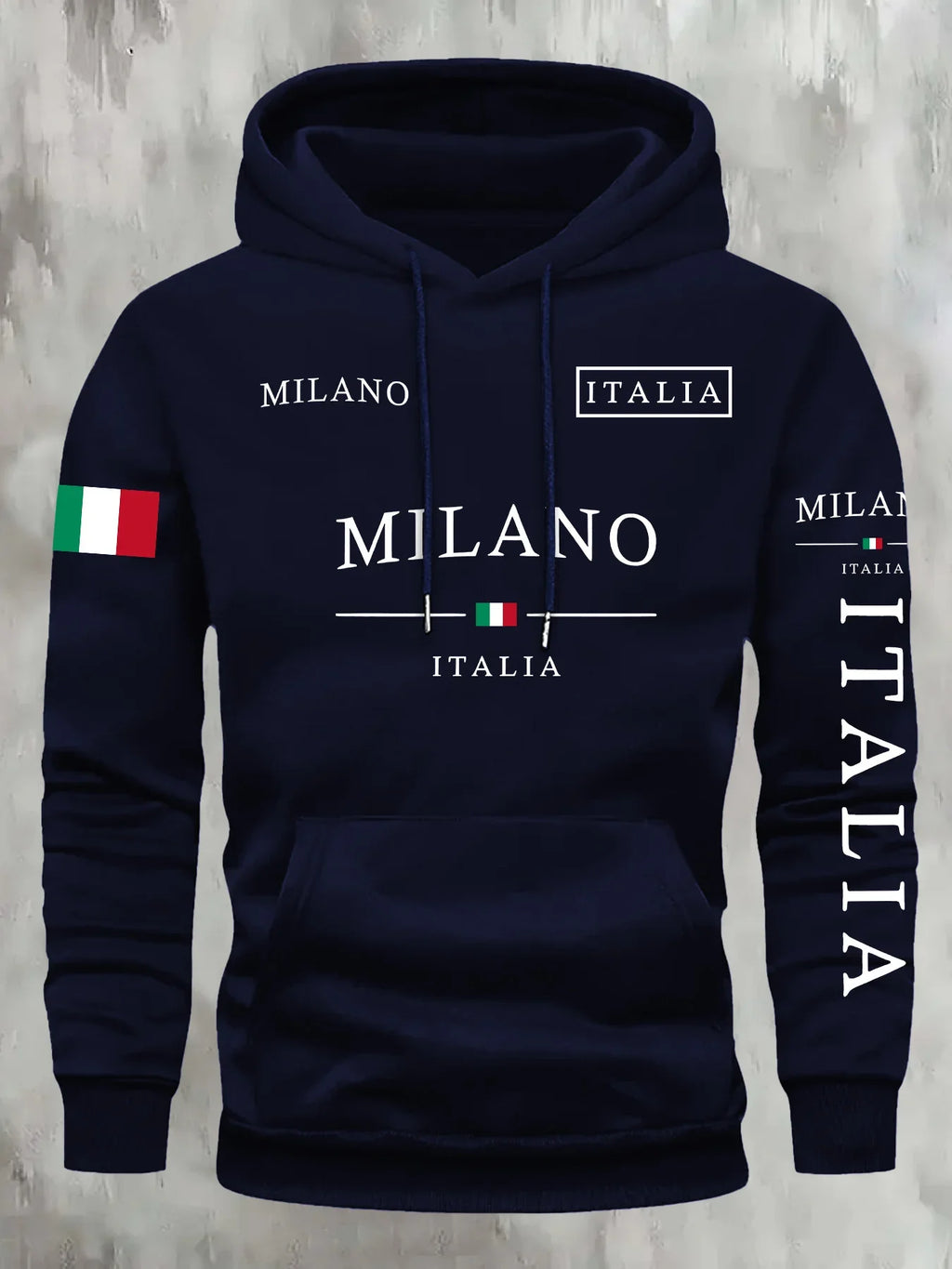 Milano Italia Letter Print Pullover Hoodie