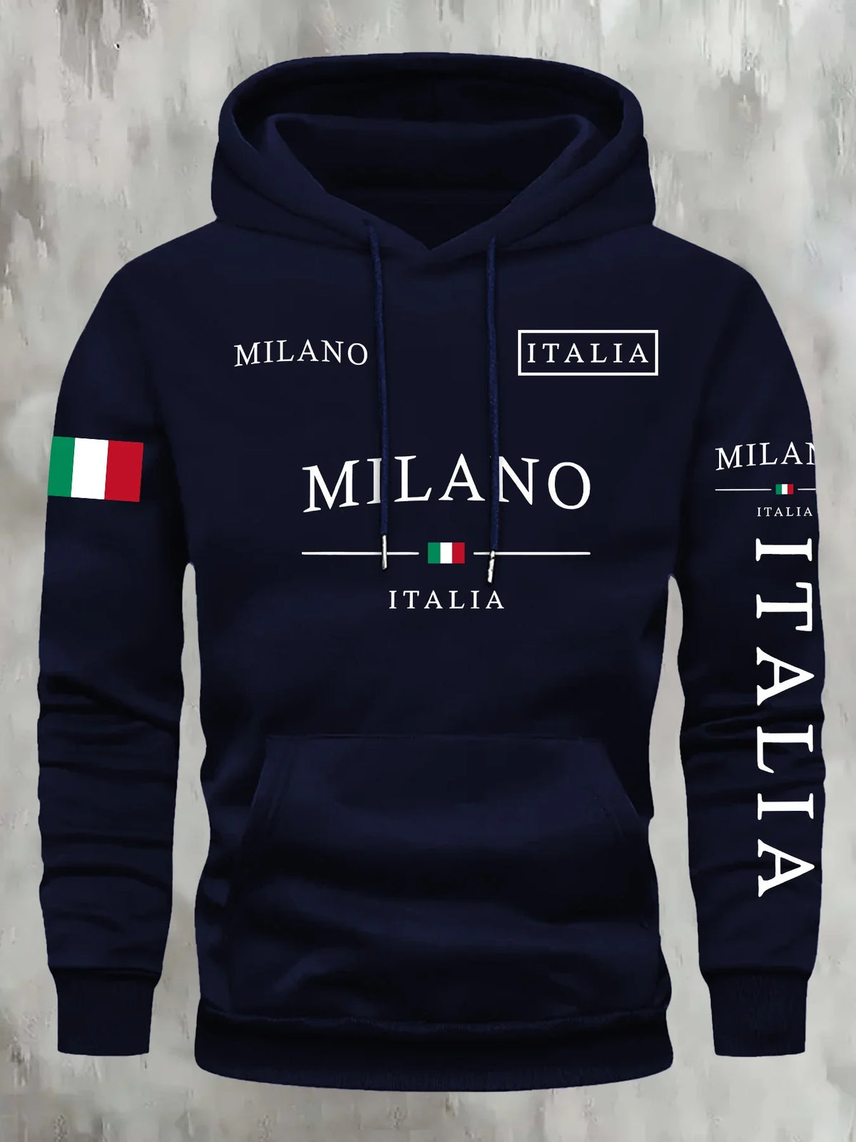 Milano Italia Letter Print Pullover Hoodie