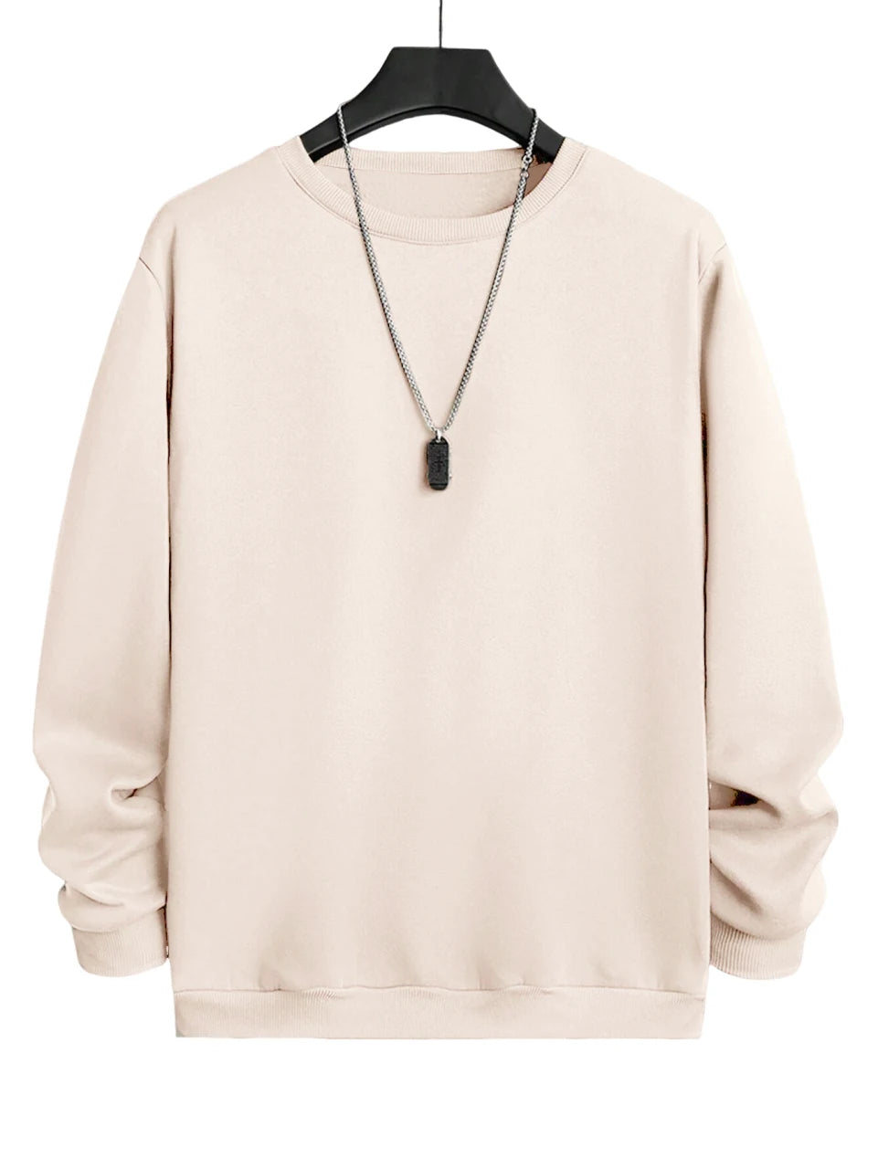 Solid Color Pullover Sweatshirt