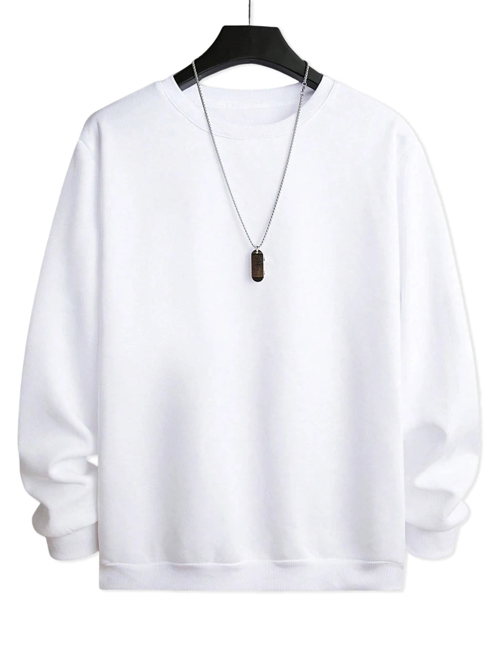 Solid Color Pullover Sweatshirt