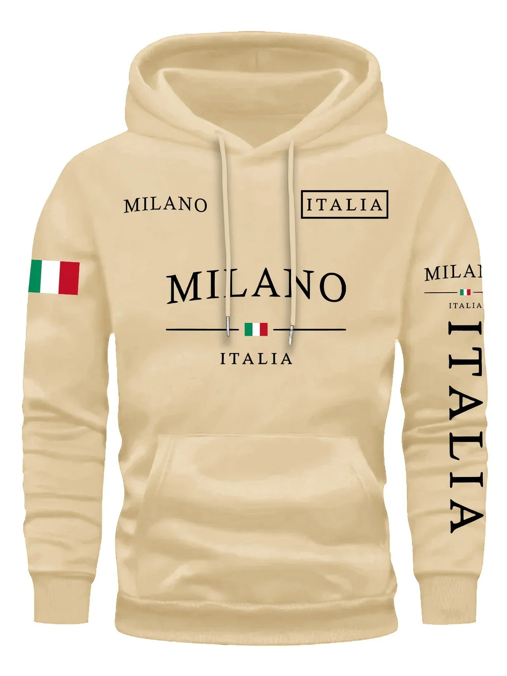 Milano Italia Letter Print Pullover Hoodie