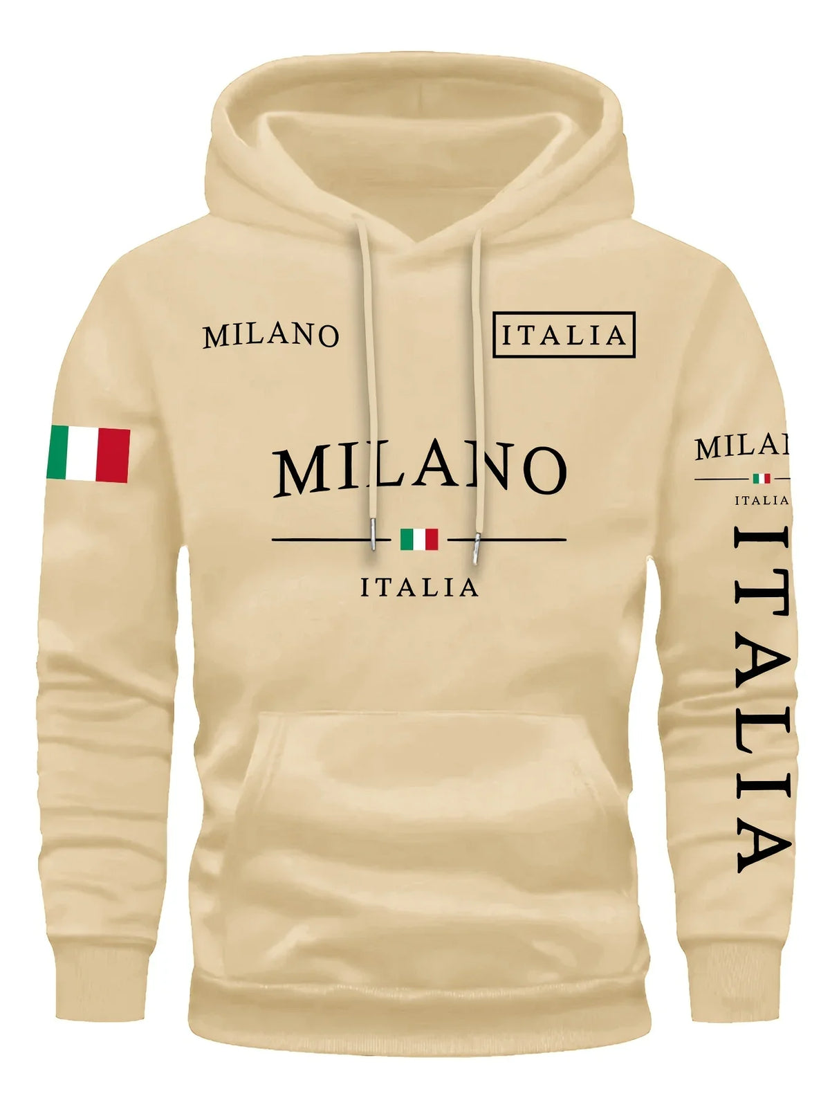 Milano Italia Letter Print Pullover Hoodie