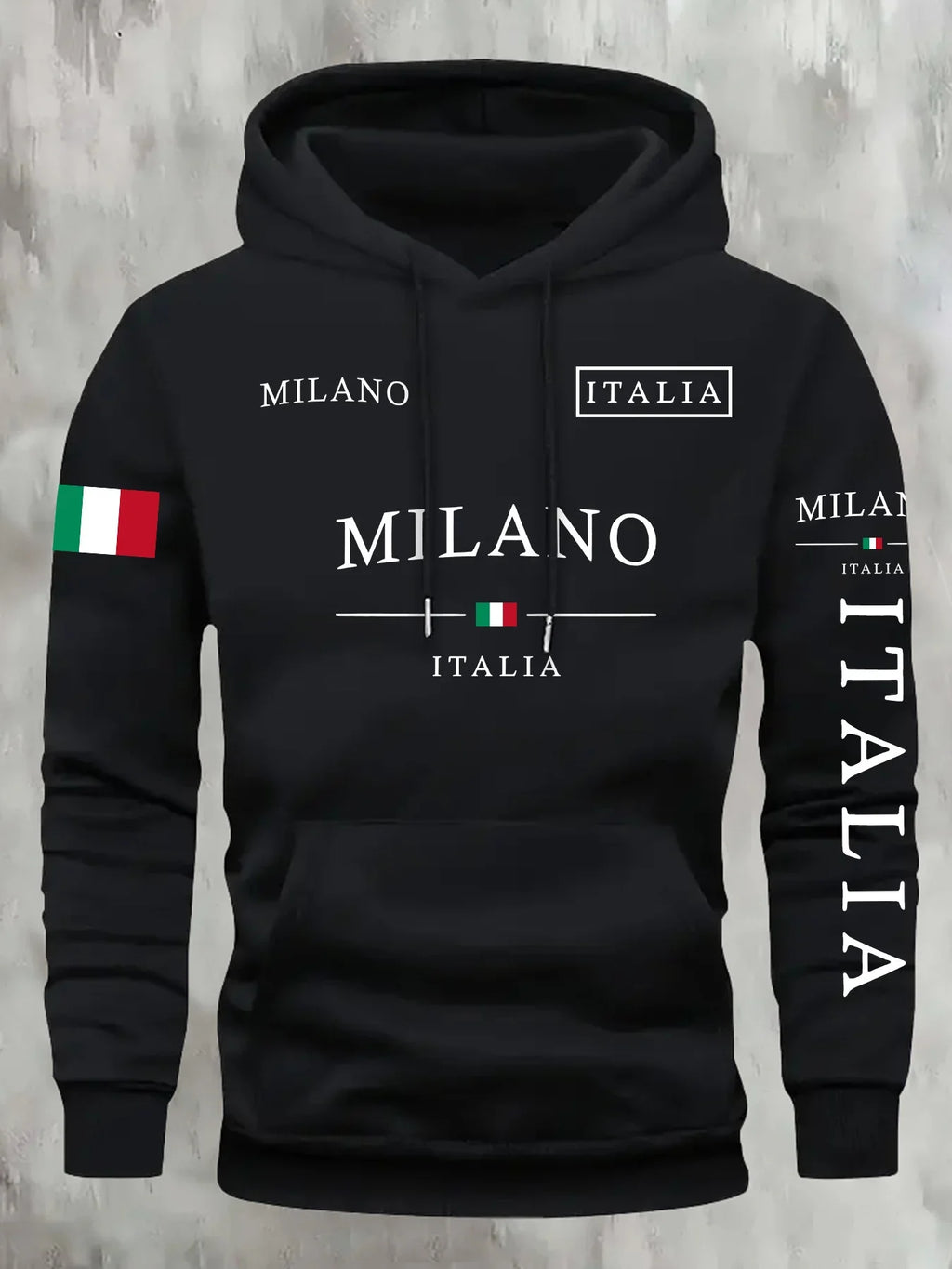 Milano Italia Letter Print Pullover Hoodie