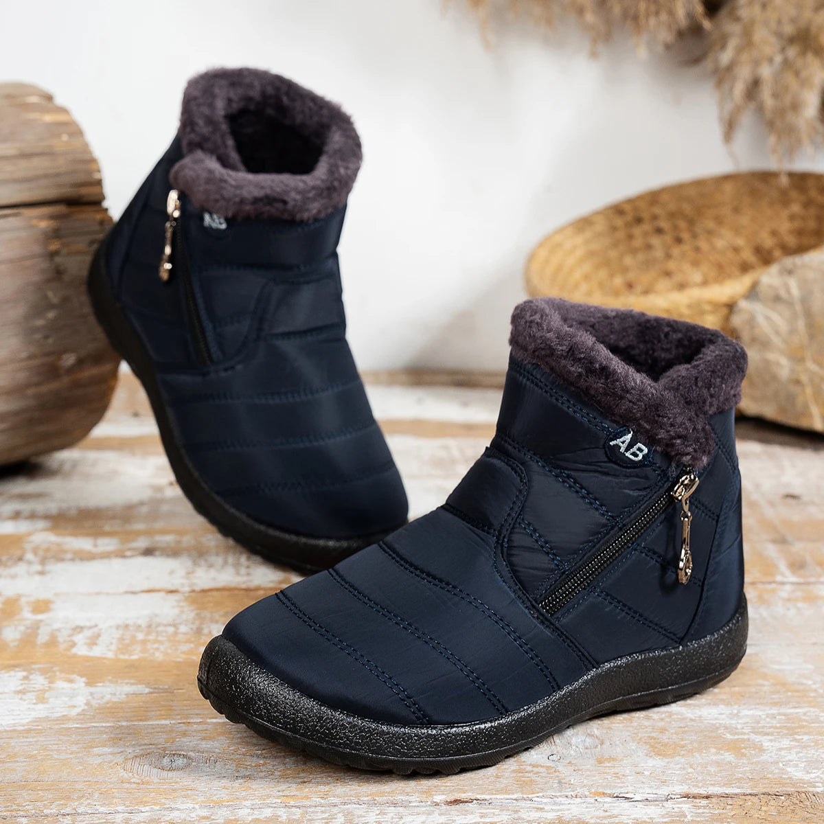 Women's Winter Snow Ankle Boots - Plush Lined