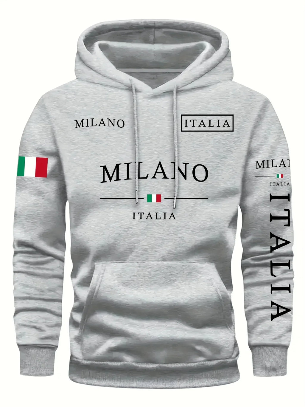 Milano Italia Letter Print Pullover Hoodie