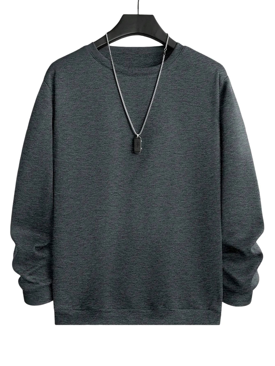 Solid Color Pullover Sweatshirt