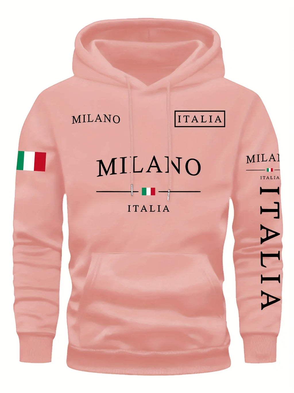 Milano Italia Letter Print Pullover Hoodie