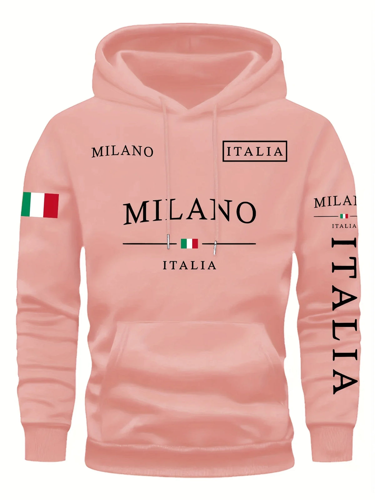 Milano Italia Letter Print Pullover Hoodie