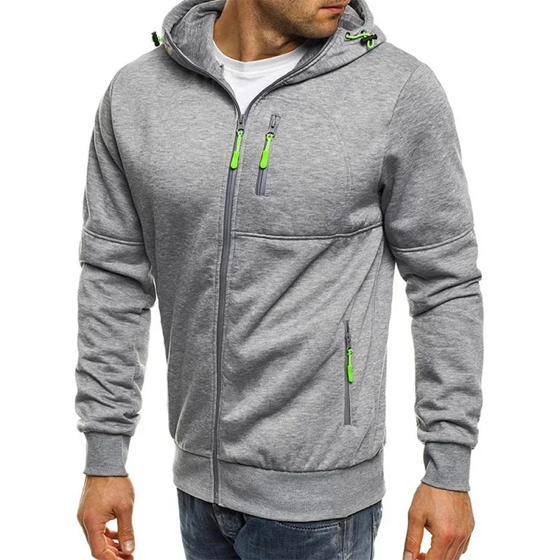 Men's Zip-Design Hooded Sweatshirt