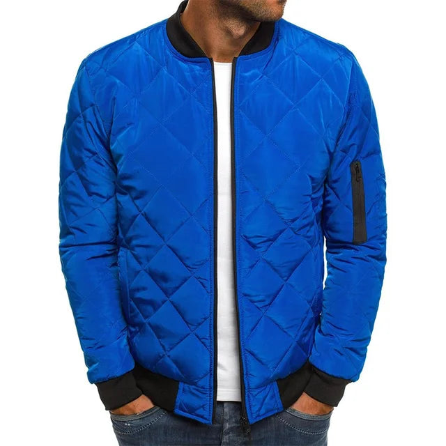 Men's Quilted Baseball-Collar Flight Jacket