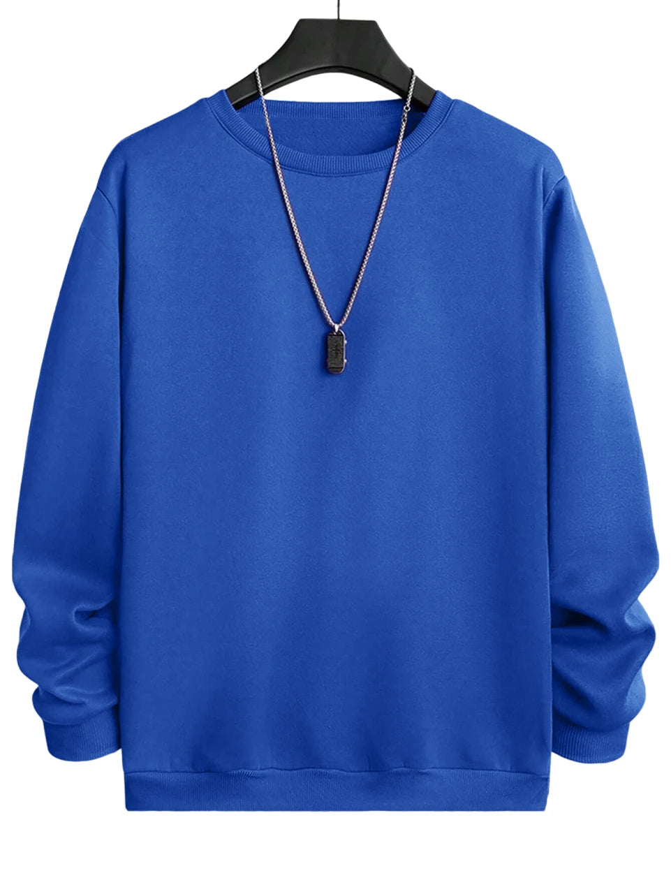 Solid Color Pullover Sweatshirt