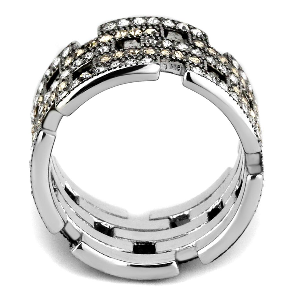 High polished (no plating) Stainless Steel Ring with Top