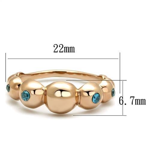 IP Rose Gold(Ion Plating) Stainless Steel Ring with AAA Grade