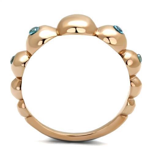 IP Rose Gold(Ion Plating) Stainless Steel Ring with AAA Grade