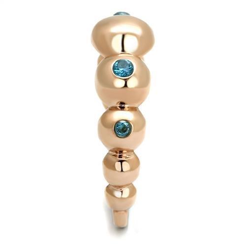 IP Rose Gold(Ion Plating) Stainless Steel Ring with AAA Grade