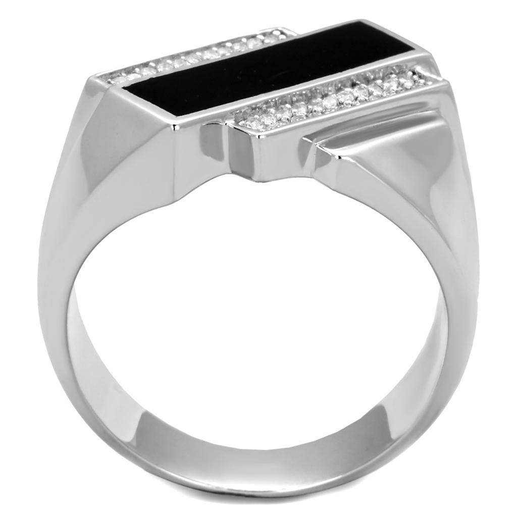 Rhodium 925 Sterling Silver Ring with AAA Grade CZ in Clear