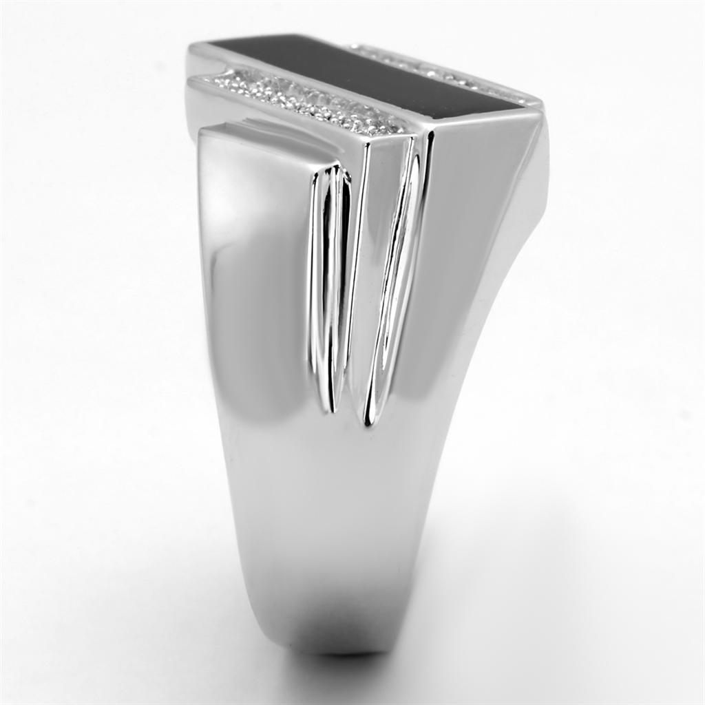 Rhodium 925 Sterling Silver Ring with AAA Grade CZ in Clear