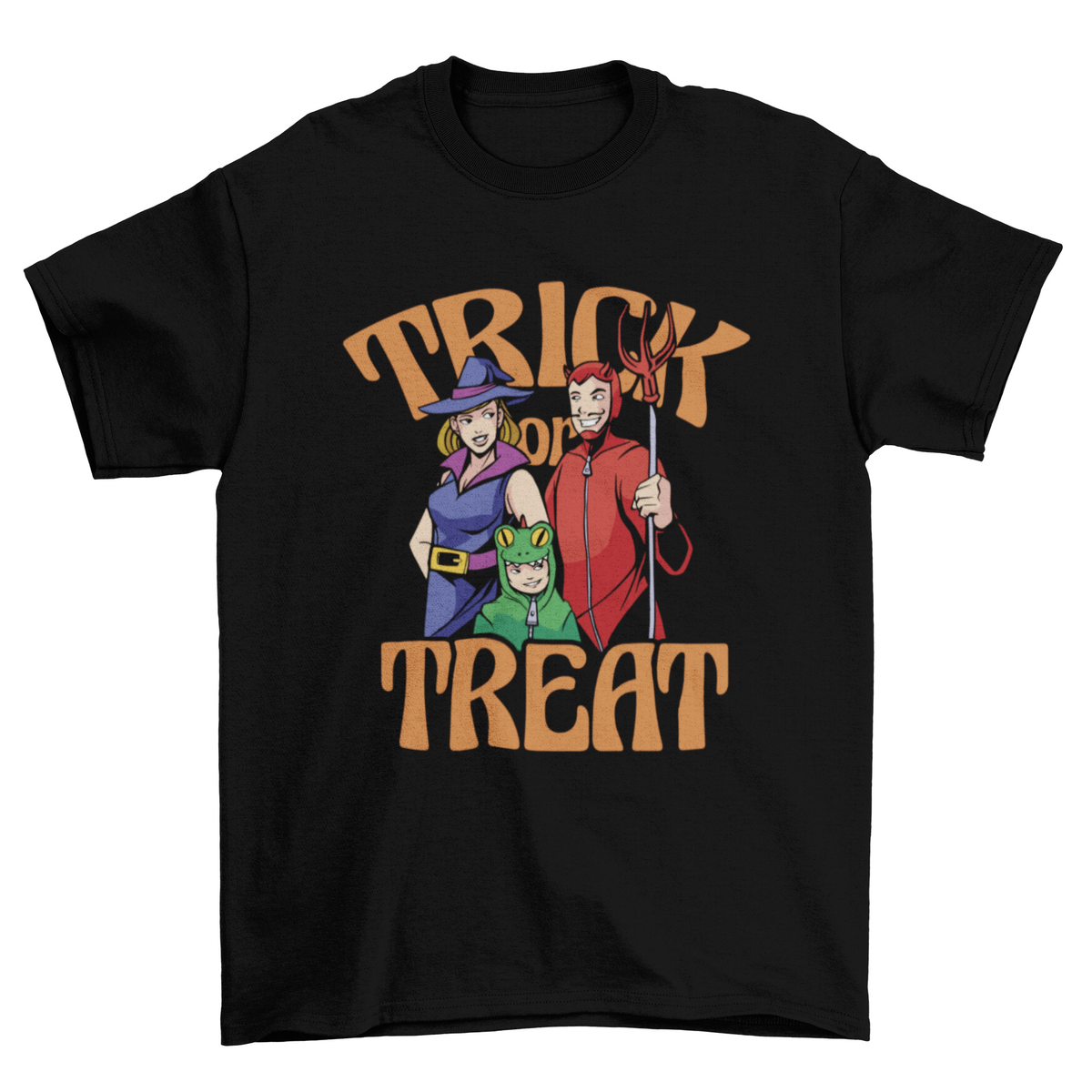 Family in halloween costumes t-shirt design