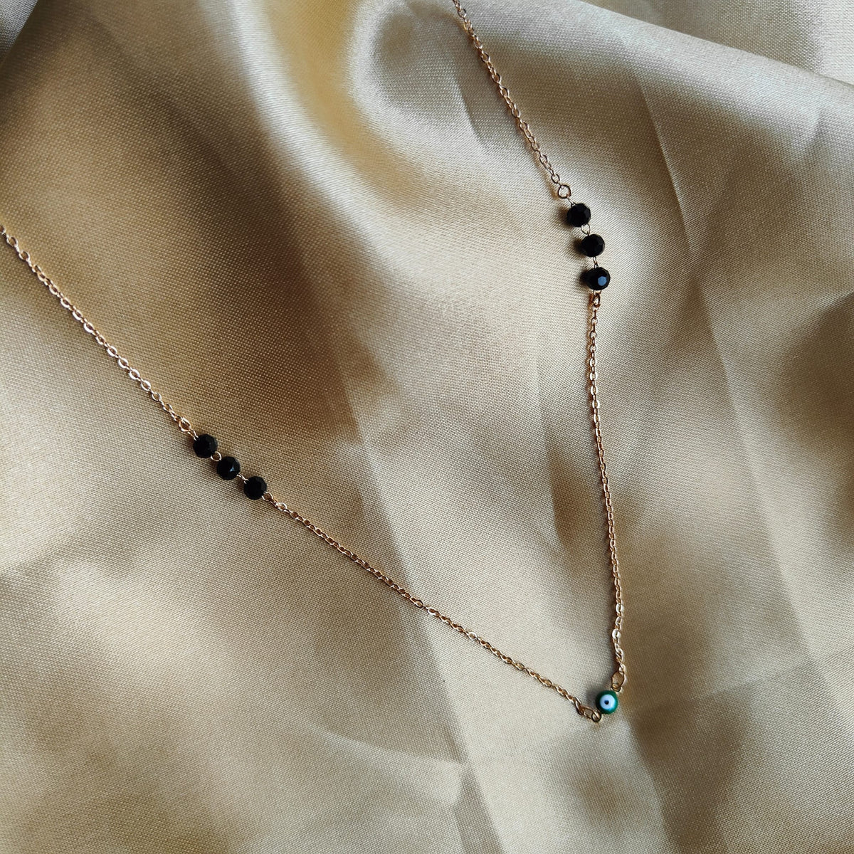 Black Bead Evil Eye Minimalistic Mangalsutra Ethnic Nazar Necklace