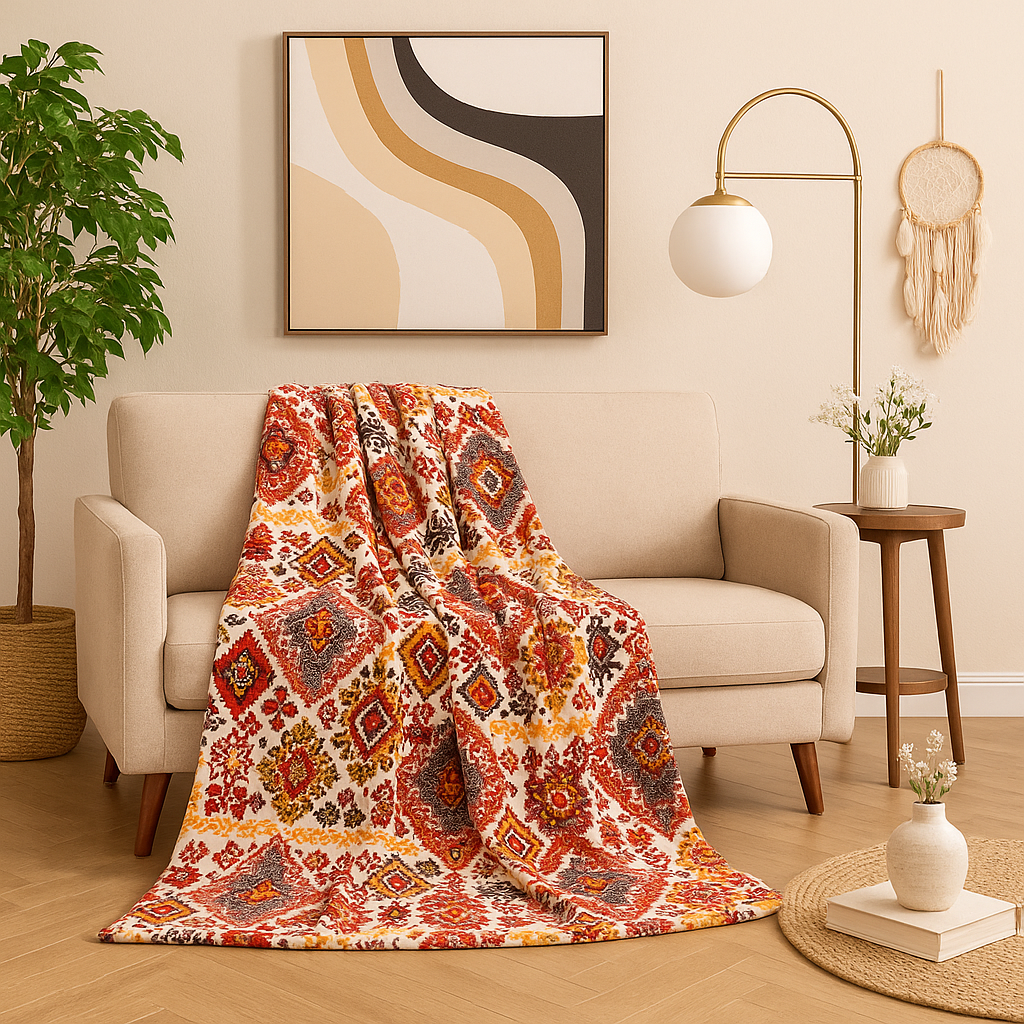 DaDa Bedding Southwestern Havana Geometric Soft Plush Fleece Flannel