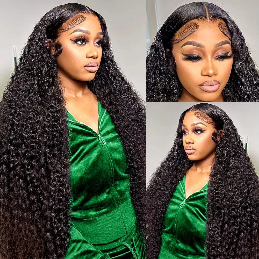 42 Inch Brazilian Virgin Human Hair Jerry Kinky Curly Wave 13x6 Lace Frontal Wigs Brazilian 13x4 Curly Wave Lace Front Human Hair Wigs For Women 250 Density