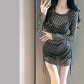 Women's Black Bikini Set Sexy Long Sleeve Cover Up Two Piece Swimsuit Elegant Beachwear