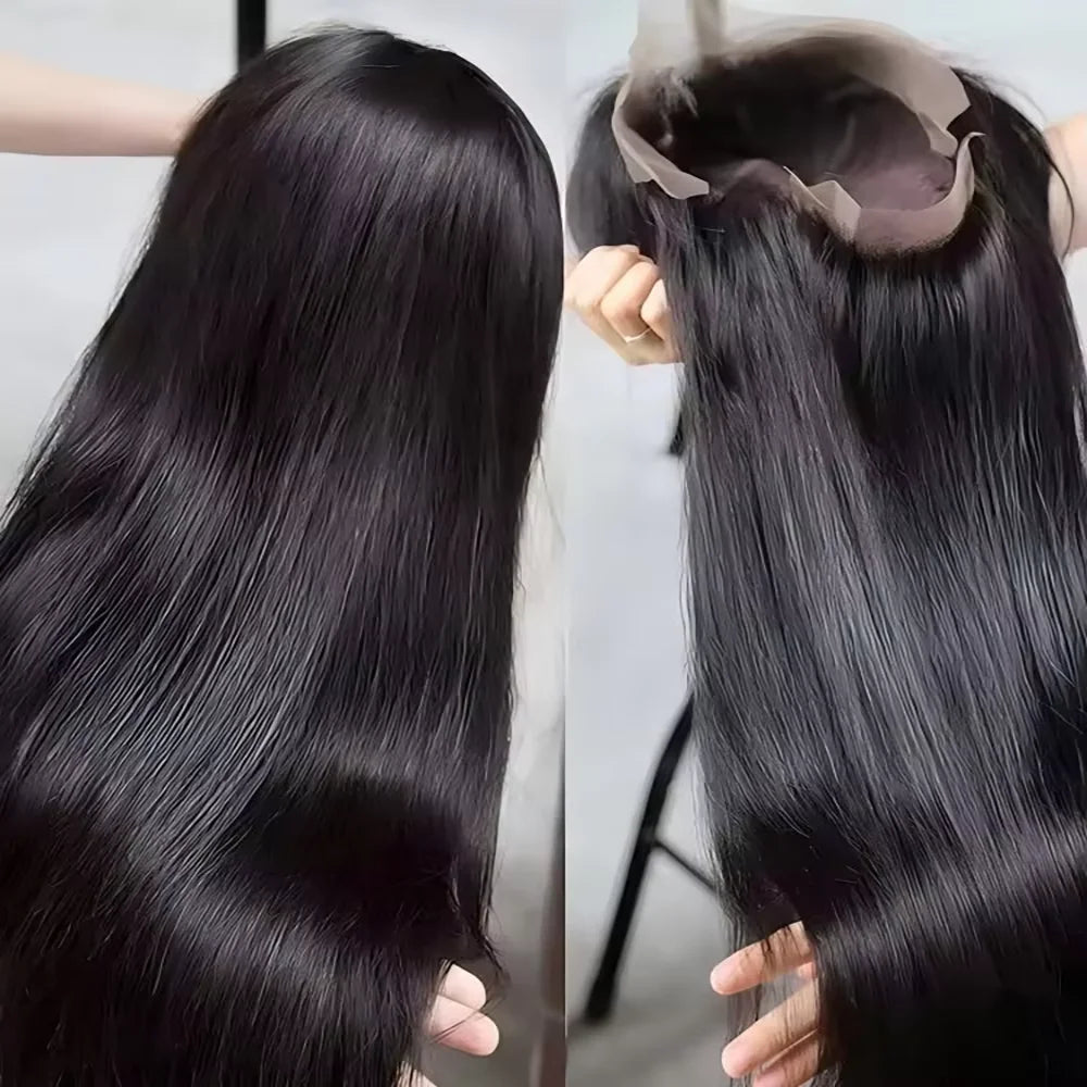 34Inch 13X6 Wear And Go Glueless Straight Wig Pre-Cut Lace Wig Preplucked Jessenia Brazilian Straight Human Hair Wig 13x4 13x6 Straight HD Frontal Wig Lace Front Human Hair Wigs For Women