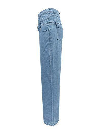 Faux Layered High Waist Jeans for Chic Everyday Style